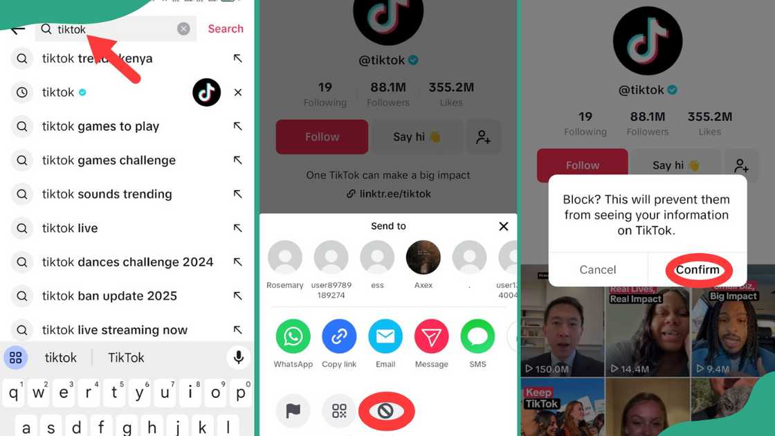 The process of blocking someone on TikTok The process of blocking someone on TikTok