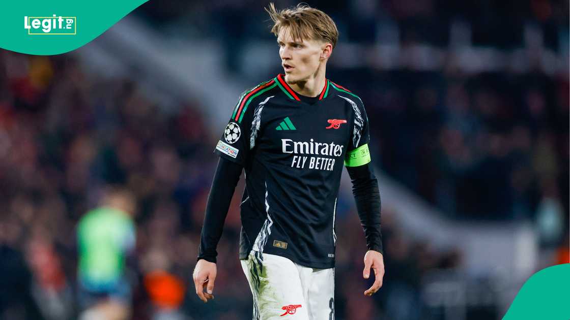 Martin Odegaard, Arsenal, PSV Eindhoven, Phillips Stadium, Eindhoven, Netherlands, UEFA Champions League. Martin Odegaard, Arsenal, PSV Eindhoven, Phillips Stadium, Eindhoven, Netherlands, UEFA Champions League.