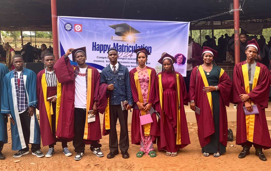 Caritas University students posing at the graduation ceremony Caritas University students posing at the graduation ceremony