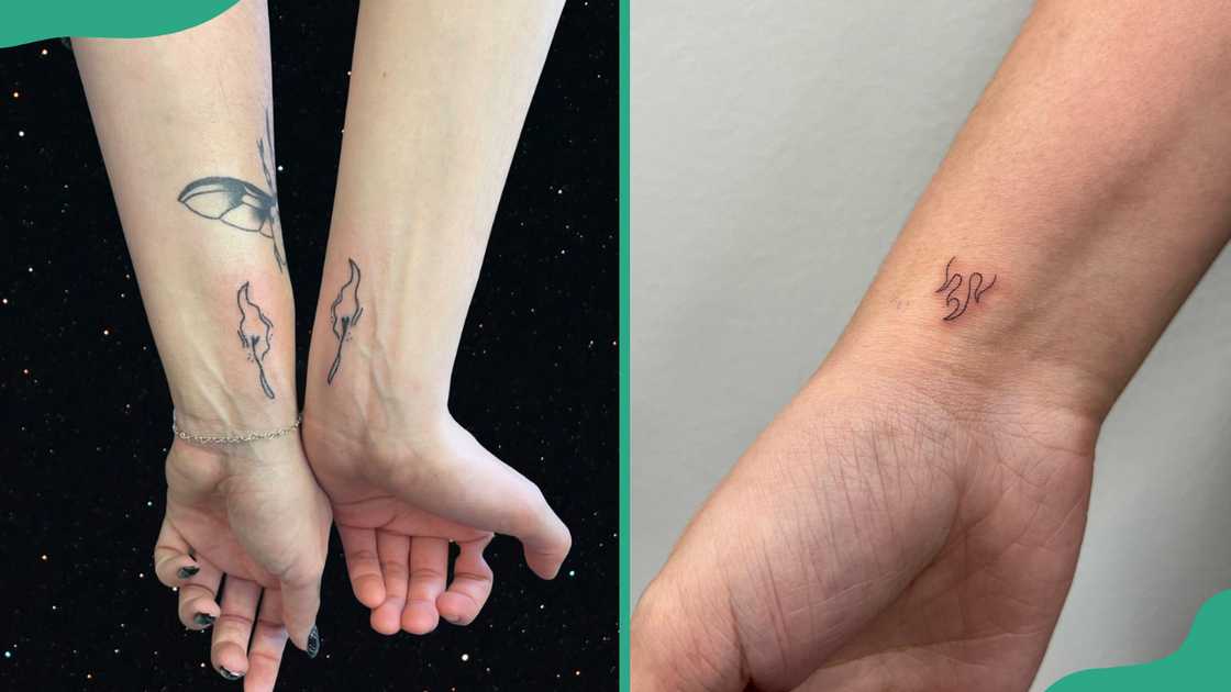 Small twin flame tattoos Small twin flame tattoos