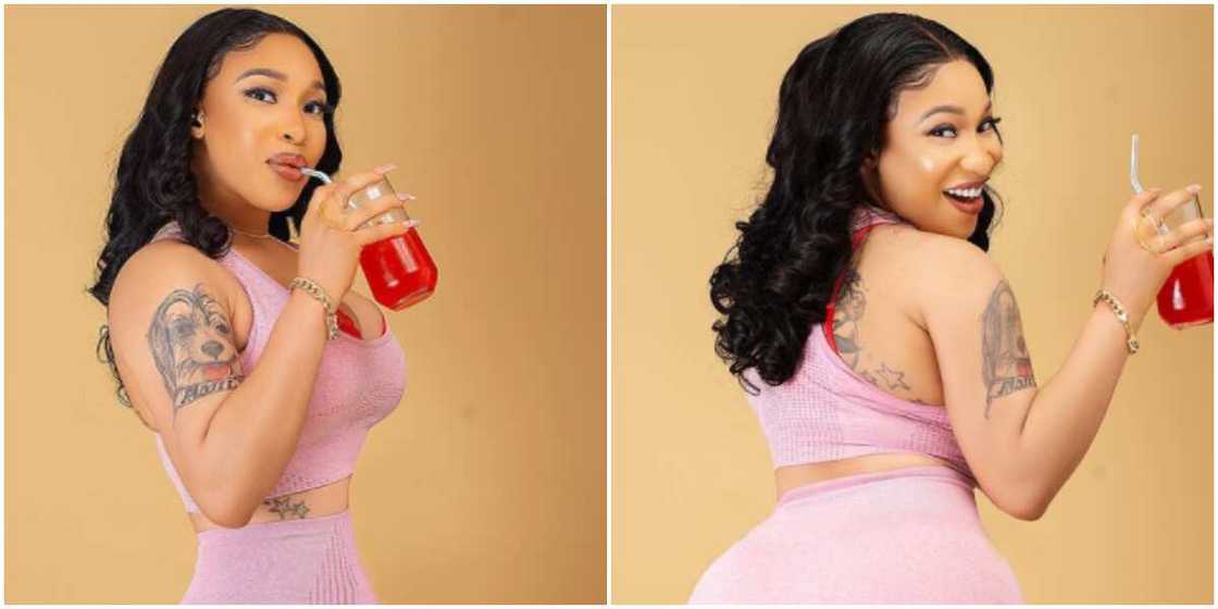 Tonto Dikeh shows off body