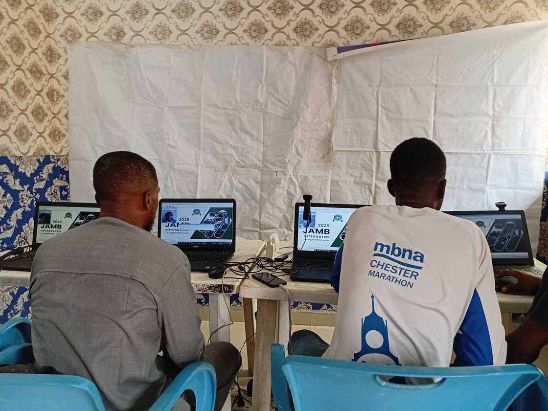 Students working on computers Students working on computers