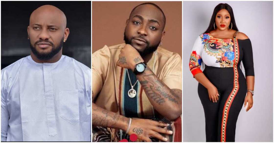 Photos of Yul Edochie, Davido and Judy Austin