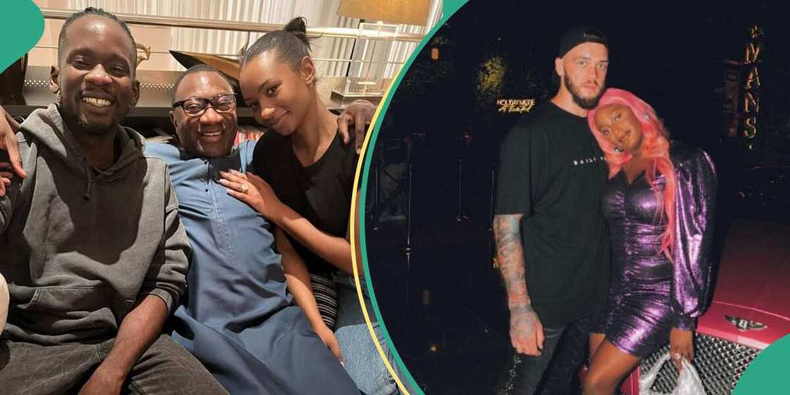 Femi Otedola with Temi and Mr Eazi. Femi Otedola with Temi and Mr Eazi.