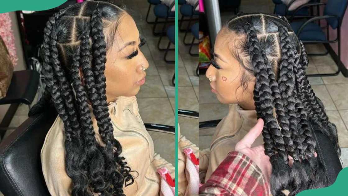 Loose chunky Coi Leray braids