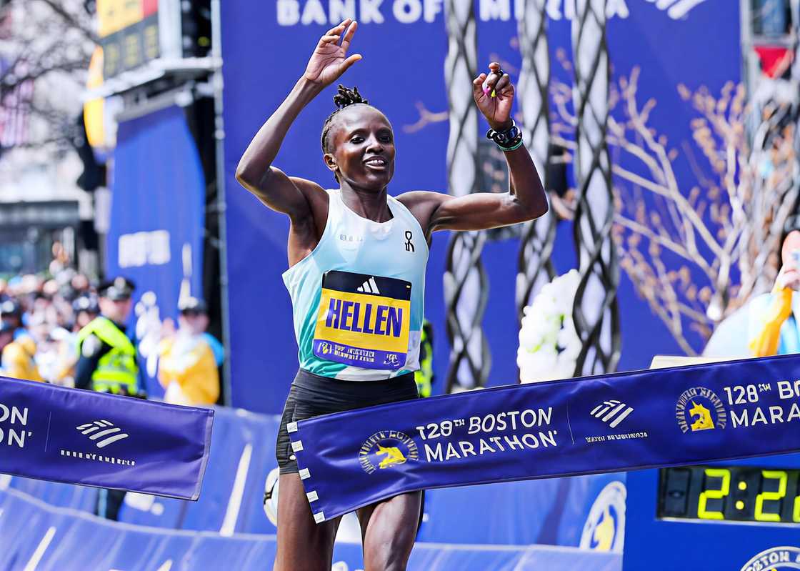 Hellen Obiri wins the 128th Boston Marathon women's race Hellen Obiri wins the 128th Boston Marathon women's race