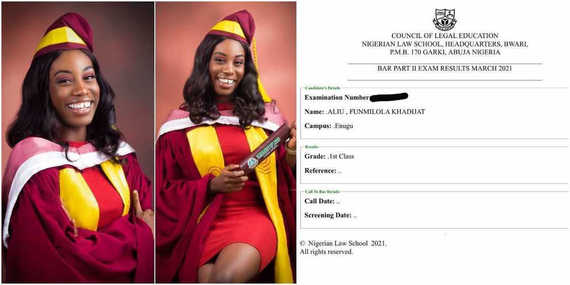 Funmilola Aliu graduated with a first class from law school Funmilola Aliu graduated with a first class from law school
