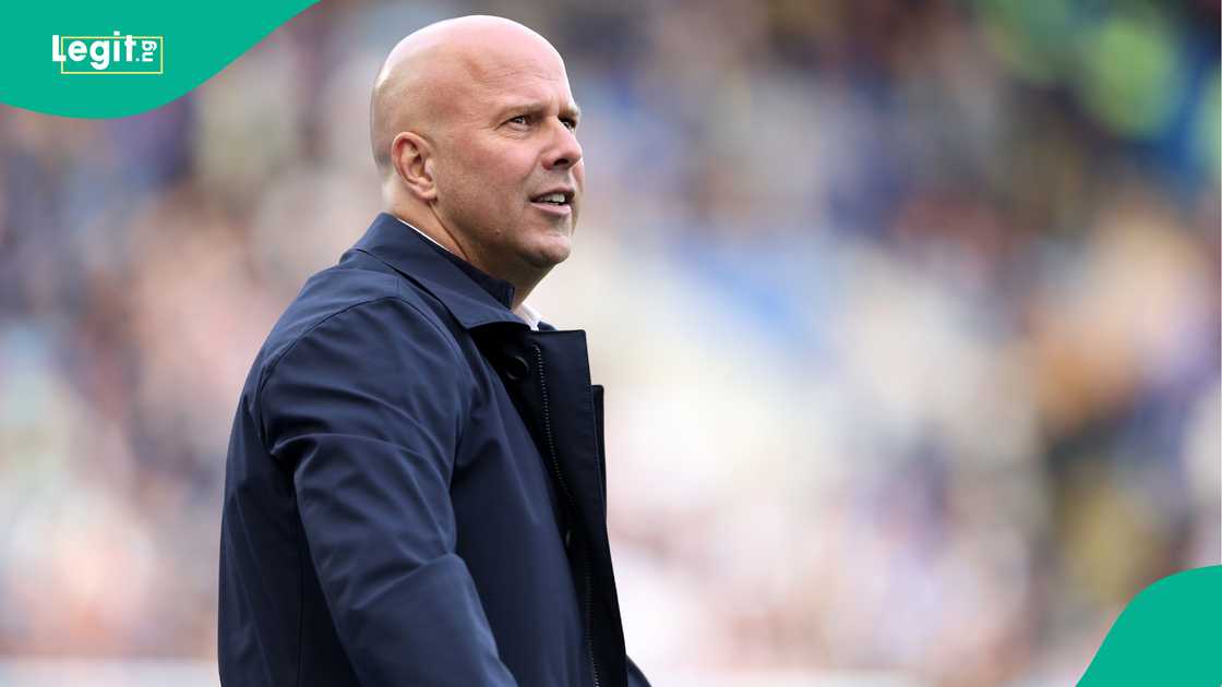 Arne Slot, Liverpool, King Power Stadium, Leicester, England, Premier League. Arne Slot, Liverpool, King Power Stadium, Leicester, England, Premier League.