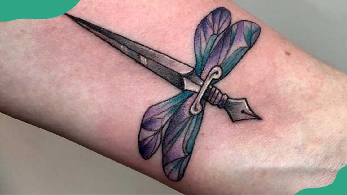 Sword and dragonfly tattoos Sword and dragonfly tattoos