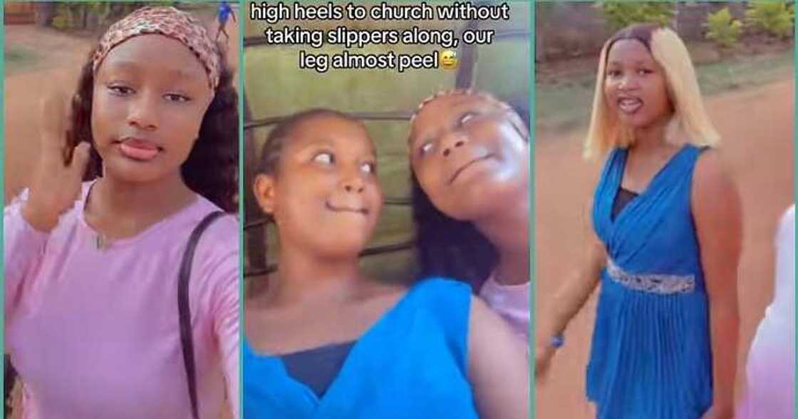 Ladies almost sustain injuries on their feet after rocking heels to church Ladies almost sustain injuries on their feet after rocking heels to church