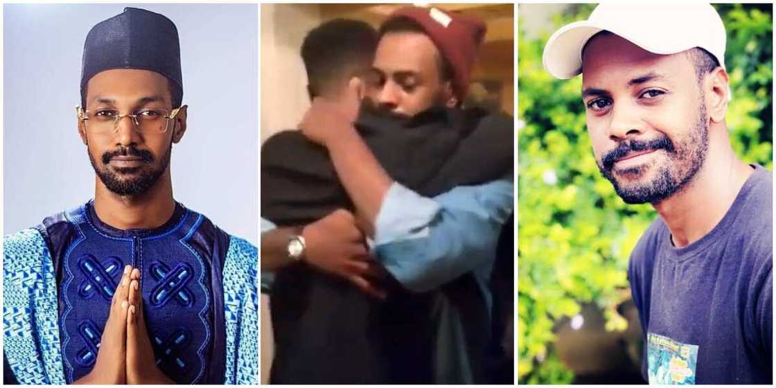 Yousef reunites with his lookalike brother. Yousef reunites with his lookalike brother.