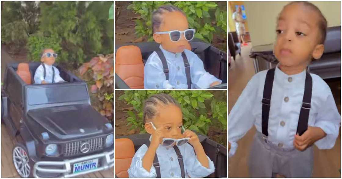 Actress Regina Daniels' son Munir dancing