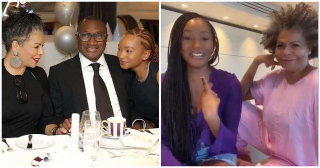 Temi Otedola and mum