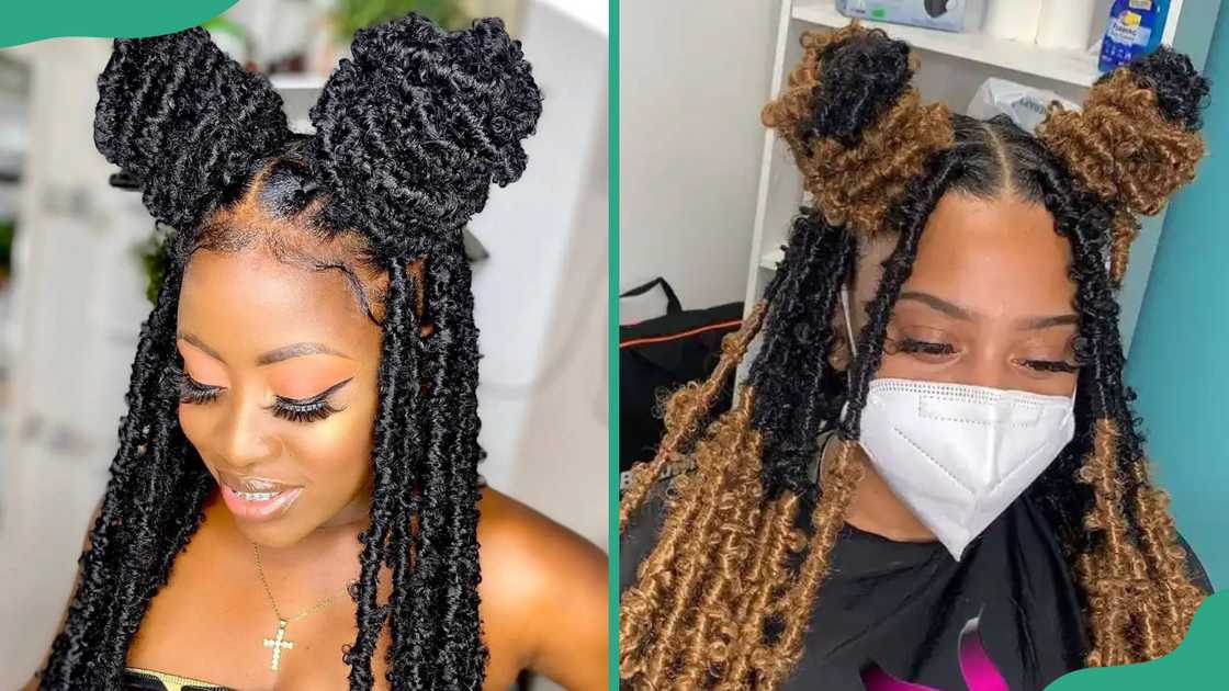 Space buns butterfly locs Space buns butterfly locs