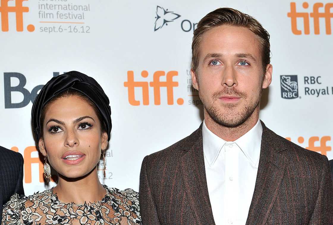 Eva Mendes and Ryan Gosling poses at the 2012 Toronto International Film Festival