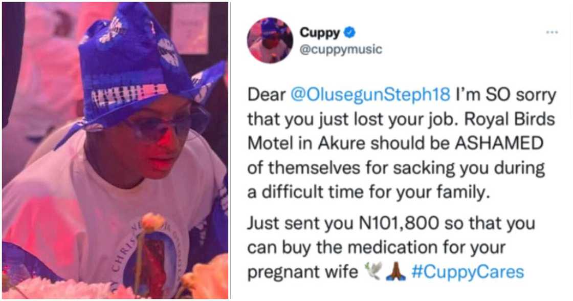 DJ Cuppy gives fan money