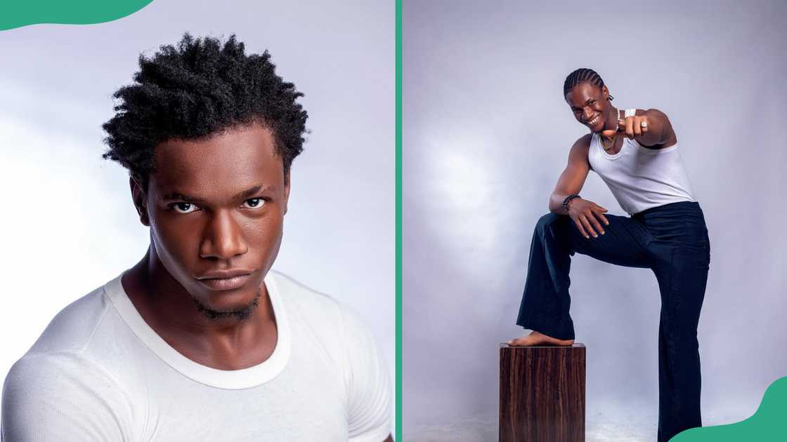 Danboskid poses for a portrait and smiles in a modelling shot. Danboskid poses for a portrait and smiles in a modelling shot.