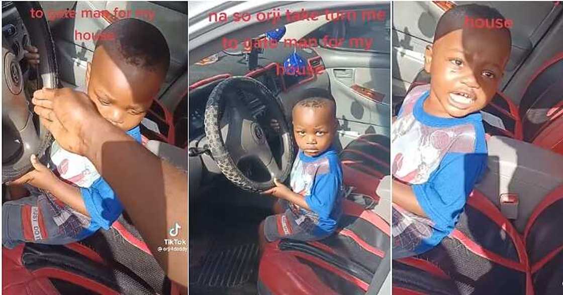 Little boy attempts to drive car, little boy drives Little boy attempts to drive car, little boy drives