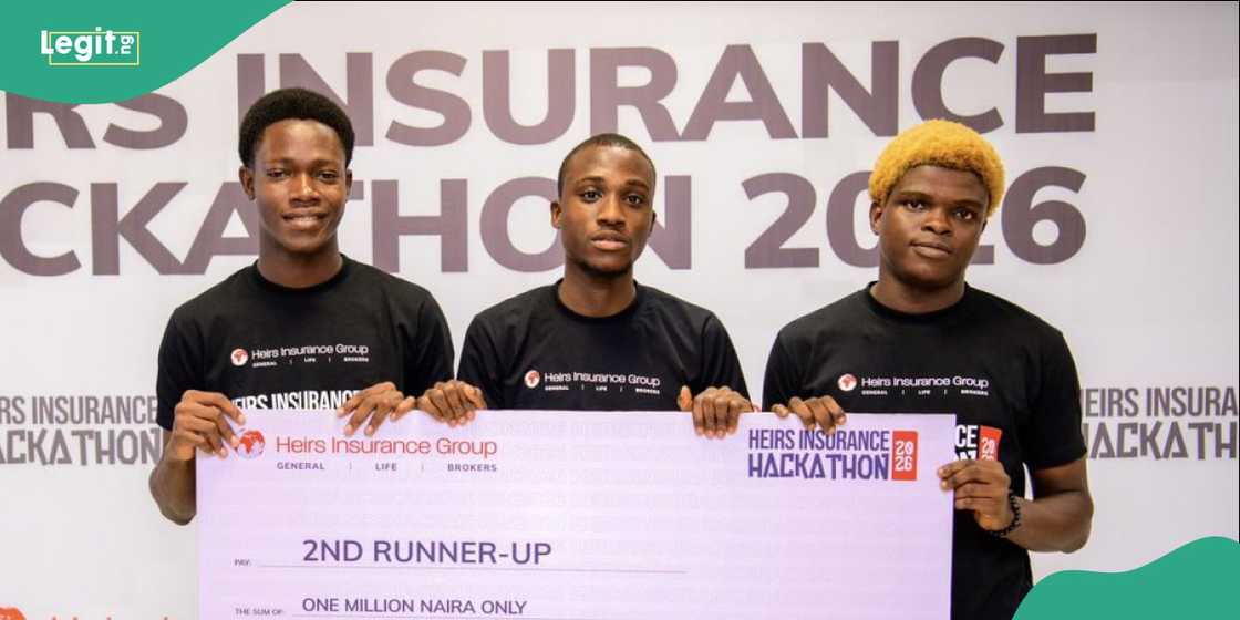 Members of Team Von Mises during the 2026 Heirs Insurance Hackathon competition.