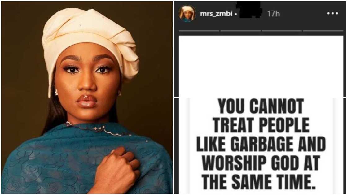 You cannot treat people like garbage and worship God - Zahra Buhari-Indimi says You cannot treat people like garbage and worship God - Zahra Buhari-Indimi says