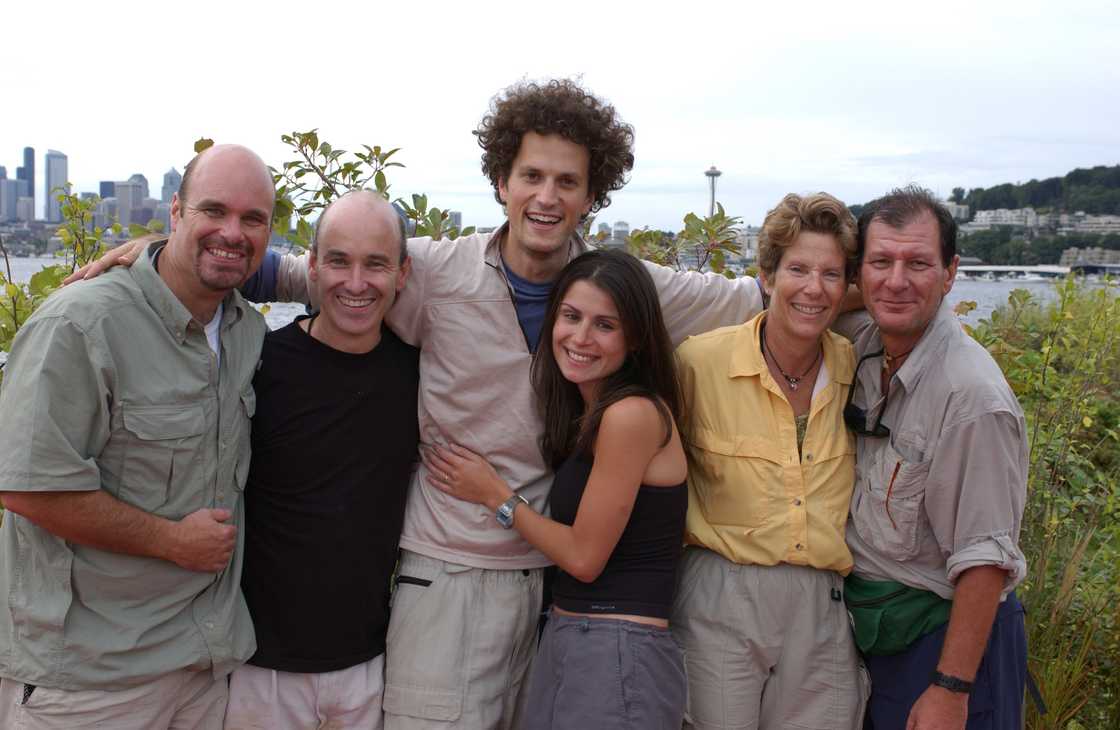 Three winning teams of The Amazing Race 3 celebrate their victory