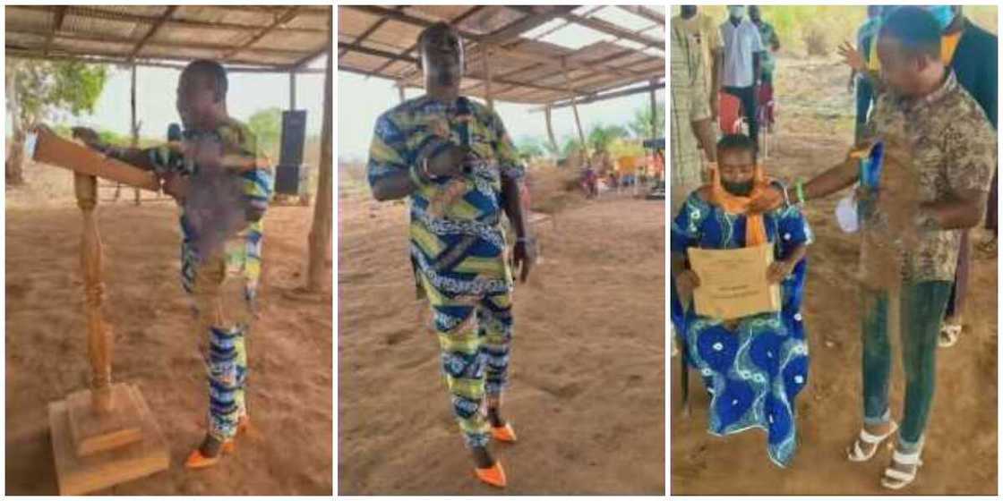 Nigerians react to photos of male pastor who wears high heels during church services Nigerians react to photos of male pastor who wears high heels during church services