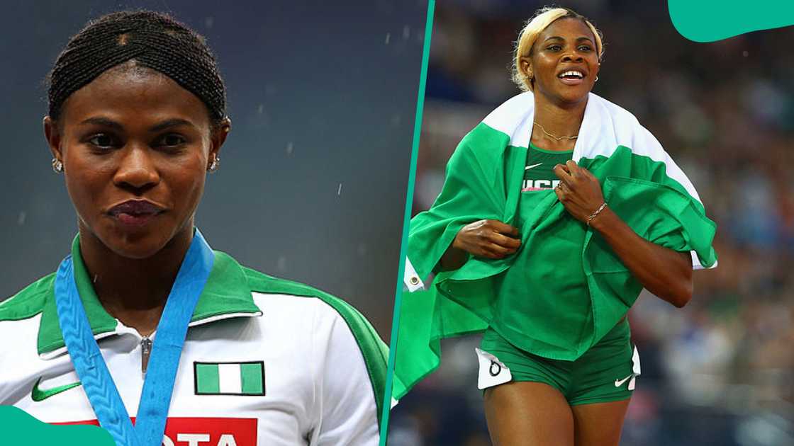 Blessing Okagbare representing Nigeria at different athletic events