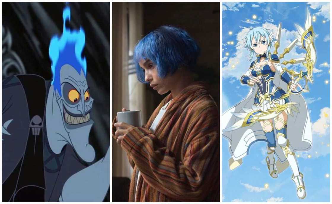 Characters with blue hair