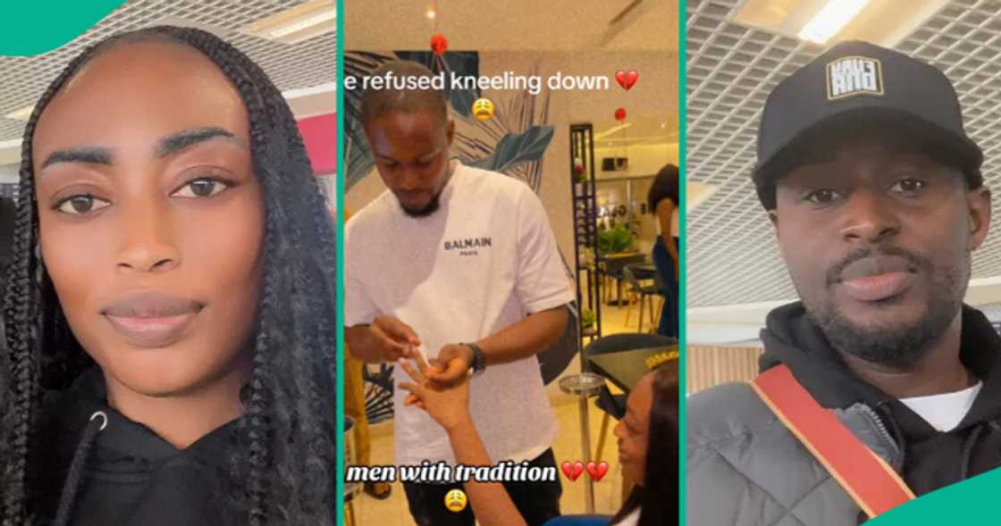 Lady recounts how her man refused to kneel while proposing to her.
