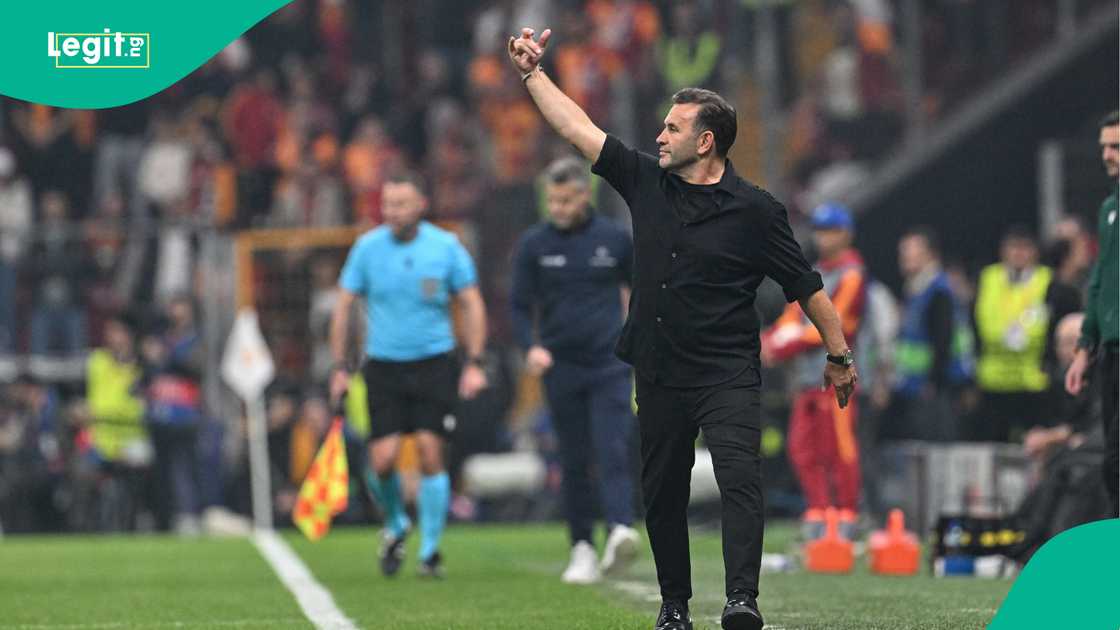 Okan Buruk, Galatasaray, Bodo/Glimt, Rams Park, Istanbul, Turkiye, UEFA Champions League. Okan Buruk, Galatasaray, Bodo/Glimt, Rams Park, Istanbul, Turkiye, UEFA Champions League.