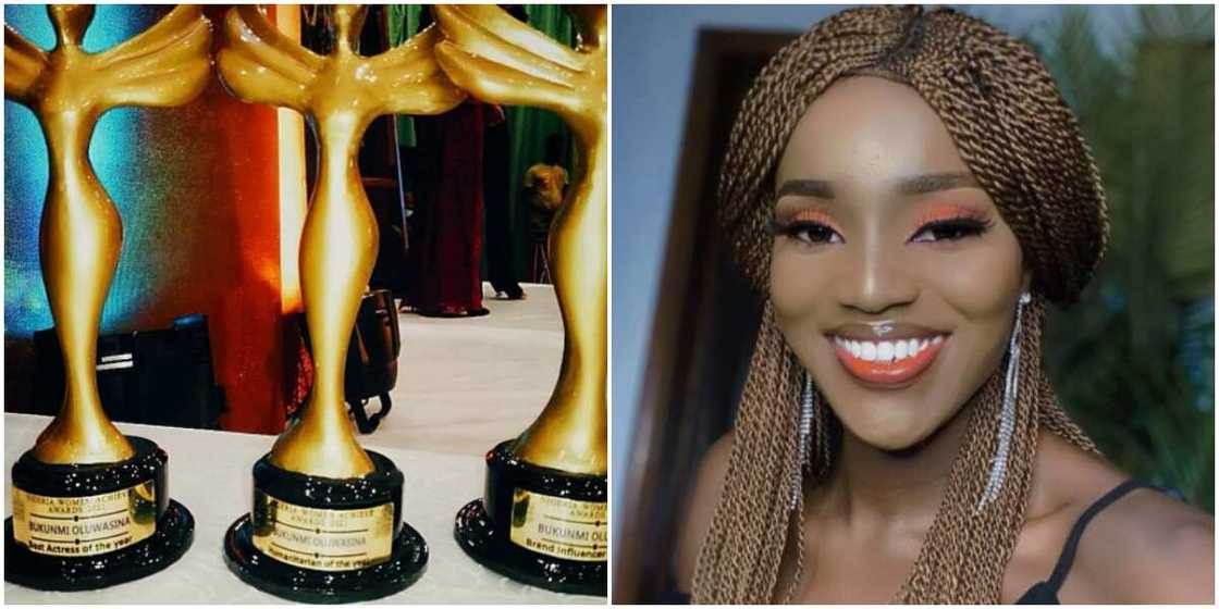 Actress Bukunmi Oluwasina in Shock as She Wins 3 Major Awards in One Night, Expresses Gratitude to Fans