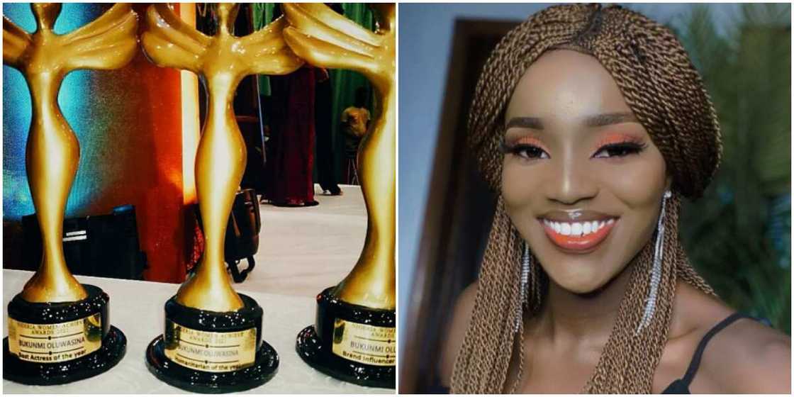 Actress Bukunmi Oluwasina in Shock as She Wins 3 Major Awards in One Night, Expresses Gratitude to Fans Actress Bukunmi Oluwasina in Shock as She Wins 3 Major Awards in One Night, Expresses Gratitude to Fans