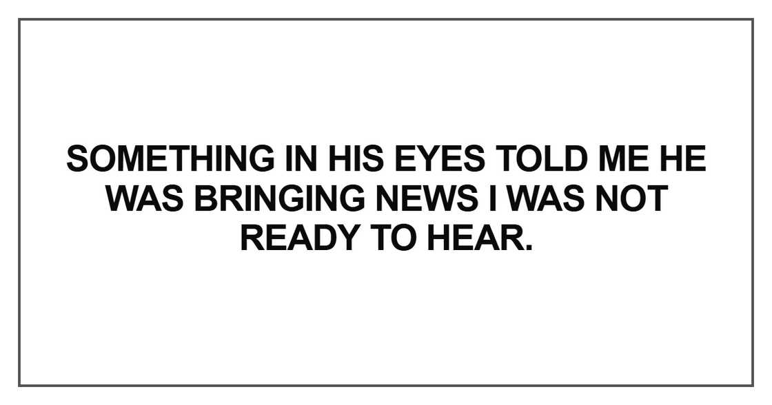 Something in his eyes told me