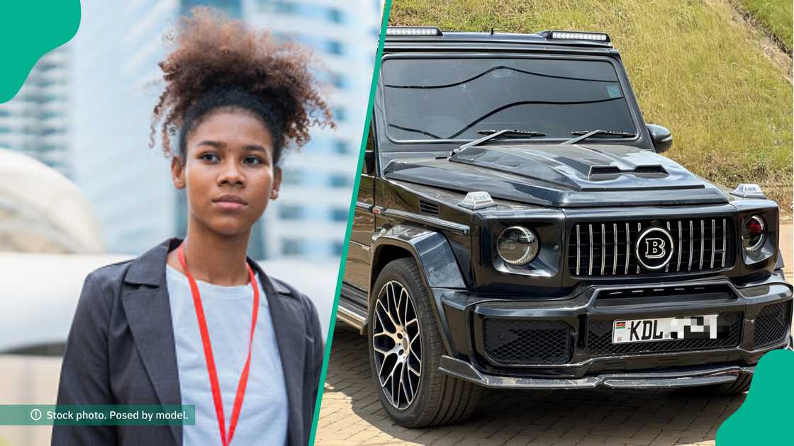 Female job seeker shows up at interview venue with mopol and G-Wagon