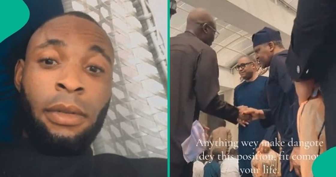 Man who met Africa's richest man Aliko Dangote inside a mosque says he's learning a lot from him. Man who met Africa's richest man Aliko Dangote inside a mosque says he's learning a lot from him.