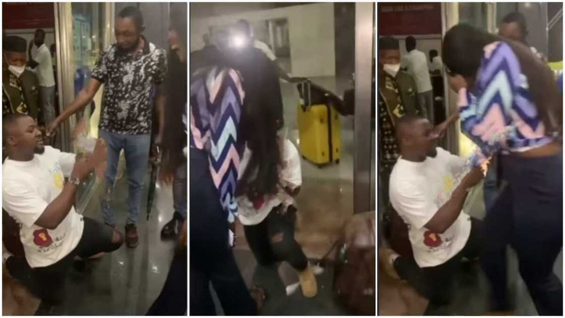 The couple hugged and kissed. The couple hugged and kissed.