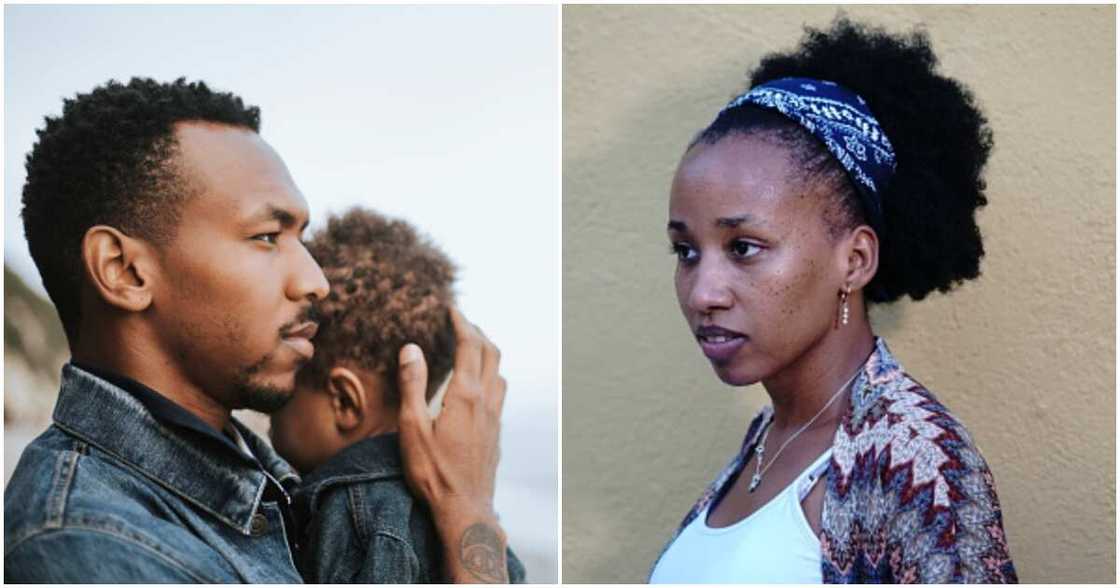 Man, wife, husband, kids. eight years of marriage Man, wife, husband, kids. eight years of marriage