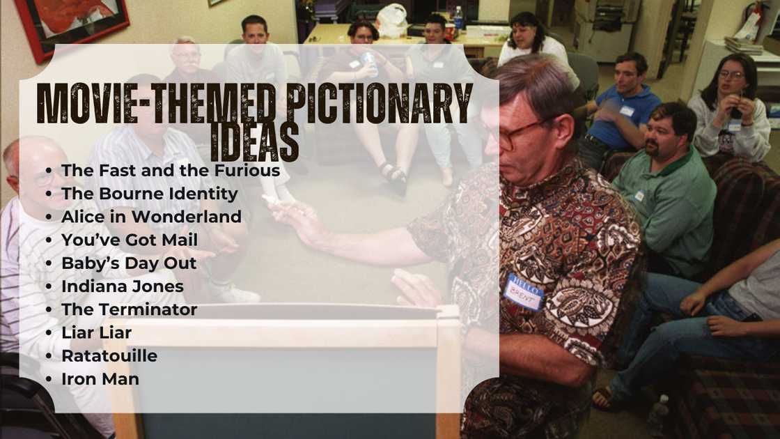 Movie-themed Pictionary ideas Movie-themed Pictionary ideas