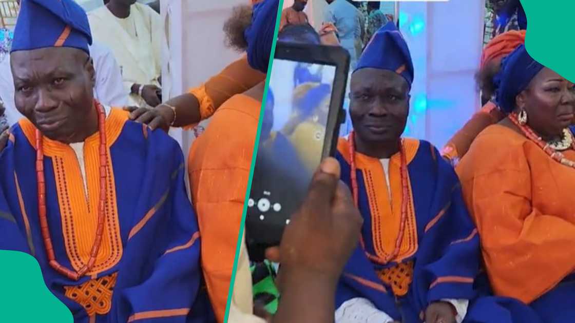 Nigerian father in tears as daughter gets married