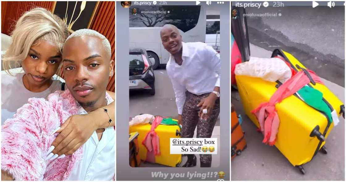 Priscilla Ojo and Enioluwa deny ownership of yellow box in Paris. Priscilla Ojo and Enioluwa deny ownership of yellow box in Paris.