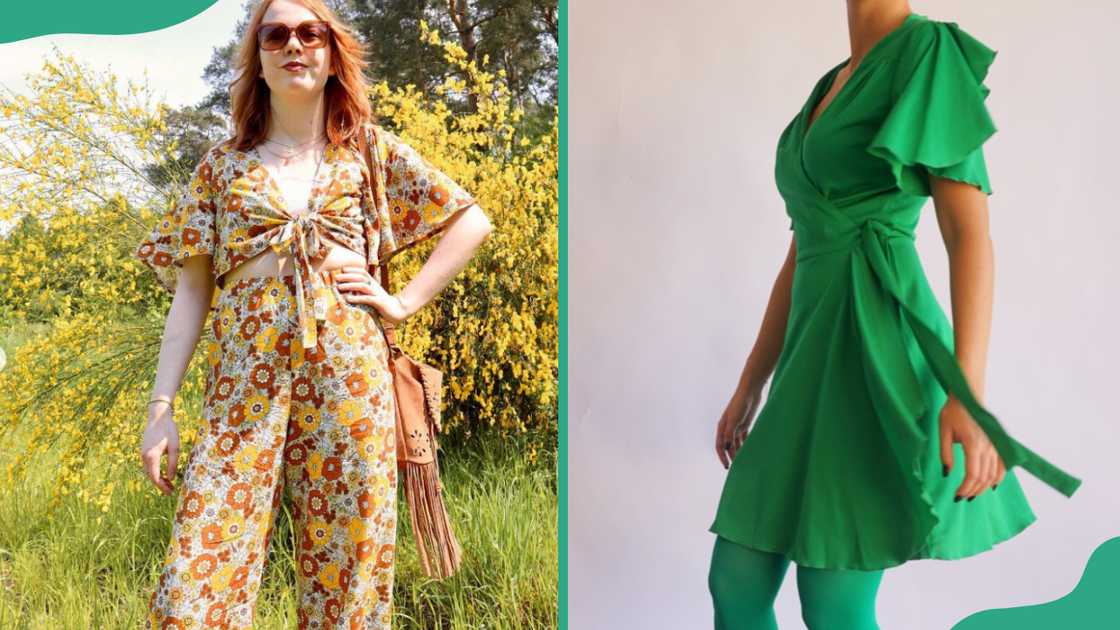 Two ladies in wrap dresses Two ladies in wrap dresses