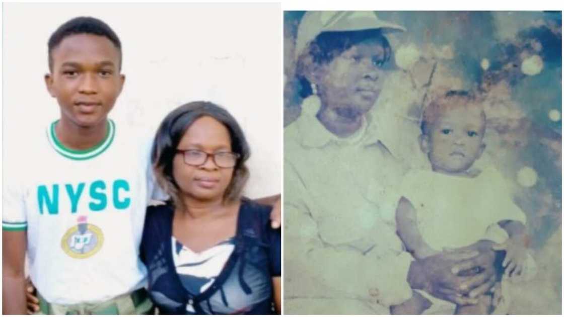Young man shares throwback photo of mum in NYSC uniform, he's now a corps member 21 years after Young man shares throwback photo of mum in NYSC uniform, he's now a corps member 21 years after