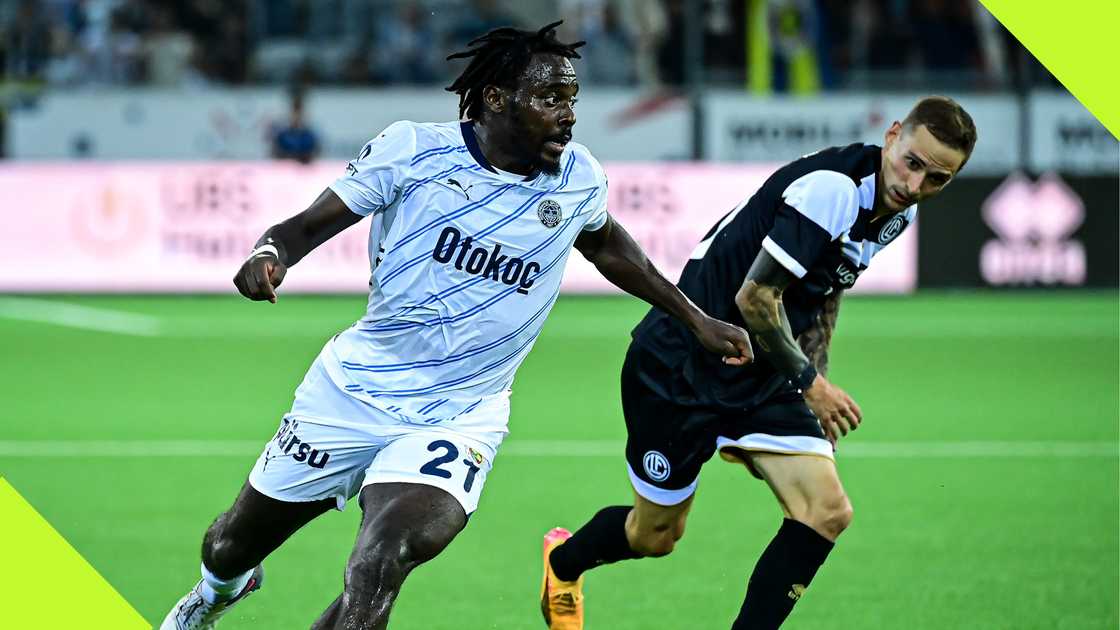 Bright Osayi-Samuel playing for Fenerbahce against Lugano.