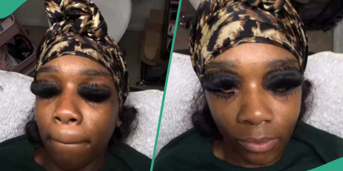 A lady fixes big eyes A lady fixes big eyes