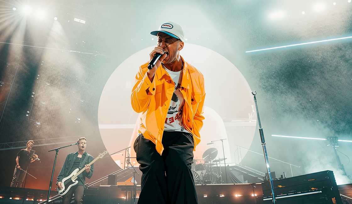 Ryan Tedder performs on stage during a One Republic concert Ryan Tedder performs on stage during a One Republic concert