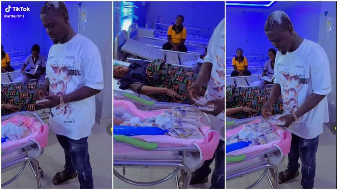 Fine newborn babies in Nigeria/new father showing happiness. Fine newborn babies in Nigeria/new father showing happiness.