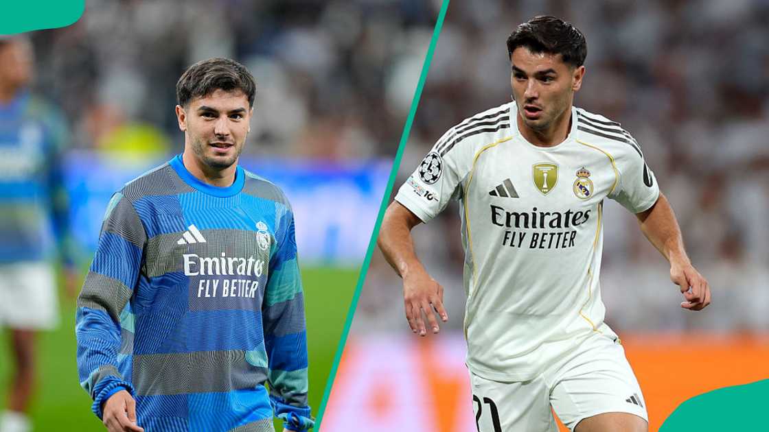 Brahim Diaz of Real Madrid CF during training and in a match