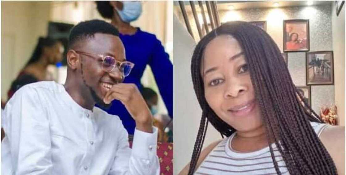 The woman paid his school fees. The woman paid his school fees.