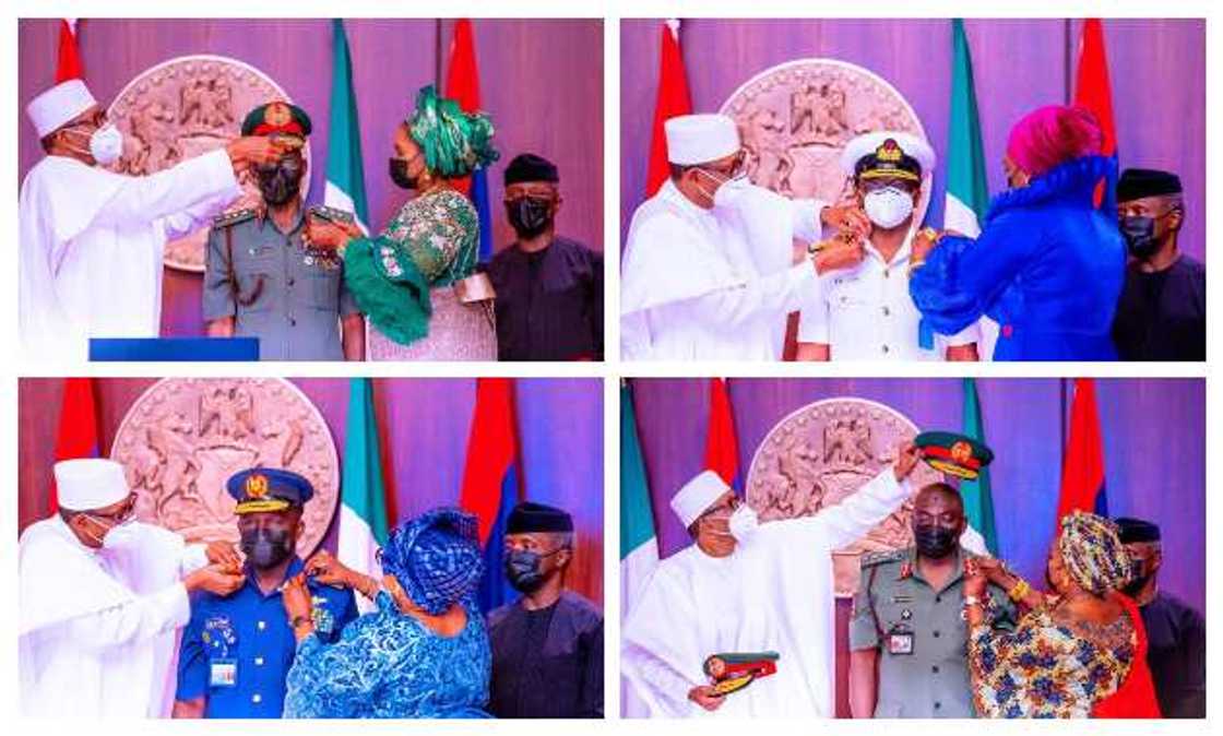 Presidency releases photos of service chiefs decorated by Buhari Presidency releases photos of service chiefs decorated by Buhari