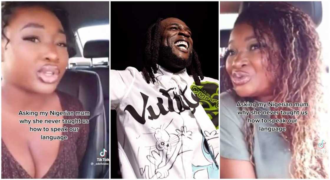 Photos of young black woman, her mother and Burna Boy. Photos of young black woman, her mother and Burna Boy.